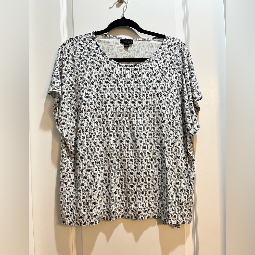 J.Jill Wearever Collection Green Soft Stretch Short Sleeve Top Large